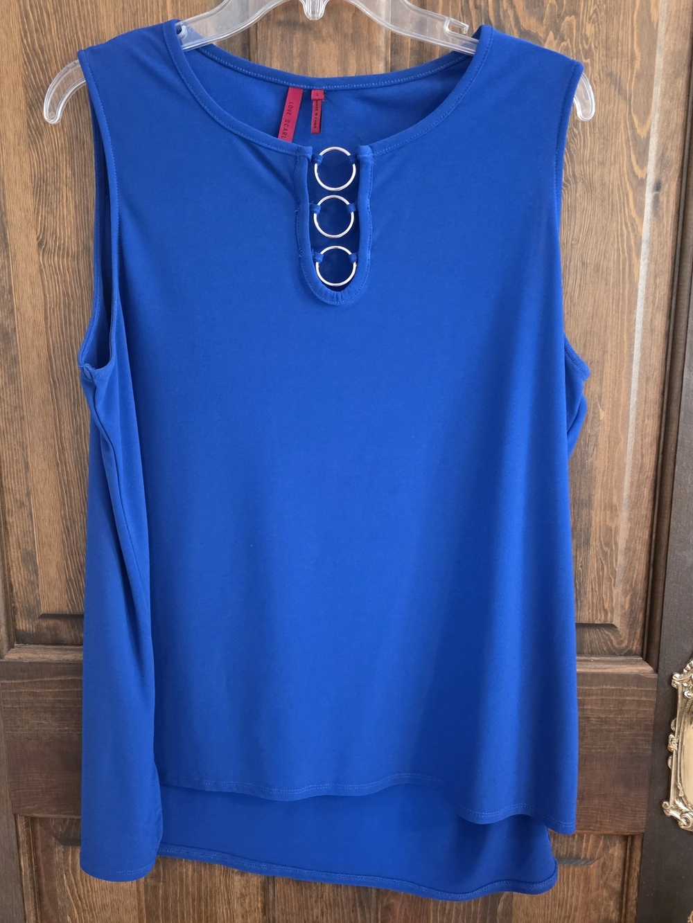 Scarlett Royal Blue Sleeveless Knit Tank with Silver Ring Detail
